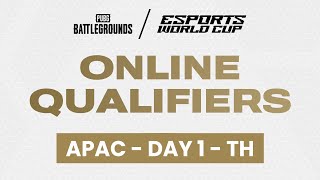 PUBG Battlegrounds  Online Qualifiers  APAC  Day 1  TH  Esports World Cup 2024 [upl. by Atinat]