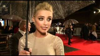 The Rum Diary London premiere  Amber Heard interview [upl. by Natal297]