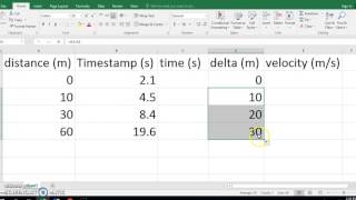 Using Excel to Calculate Velocity [upl. by Micah]