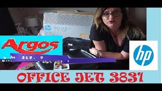 HP Officejet 3831 home office printer unboxing setup and demo [upl. by Tama582]