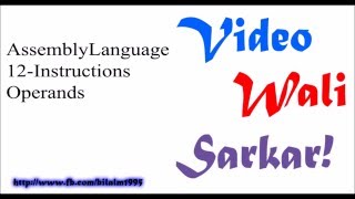 Assembly Language Tutorial Urdu Hindi No 12  Operands [upl. by Soirtimid420]