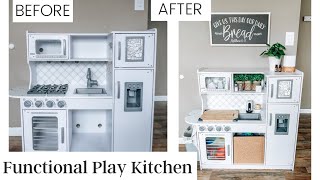 Turning Our Play Kitchen Into A FUNCTIONAL Kitchen  The Process amp Full Tour [upl. by Ntsud336]