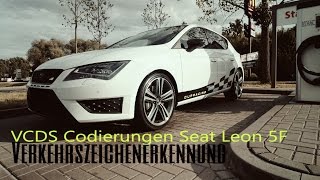 Seat Leon 5F VCDS Teil 2 Verkehrszeichenerkennung [upl. by Nicoline]