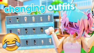 Switching Outfits When I DIE in Roblox MM2 FUNNY [upl. by Lucine655]