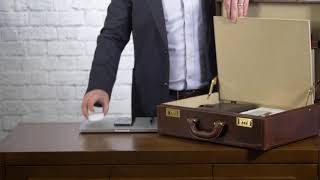 HOW TO PACK  The Buroni Mens Leather Attaché Briefcase [upl. by Chancey869]