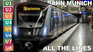 🇩🇪 All the Lines  Munich UBahn  Munich Metro  UBahn München  Alle Linien 2022 4K [upl. by Elak]