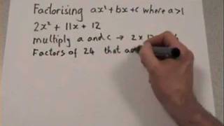 Factorising Quadratics  a greater than 1 [upl. by Buke]