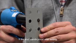 How to form a hexagonal hole with a POP Avdel 74290 compressed air tool [upl. by Onihc]