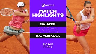 Iga Swiatek vs Karolina Pliskova  2021 Rome Final  WTA Match Highlights [upl. by Sugna6]