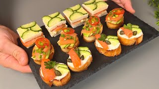 3 REZEPTE VON CANAPES mit Räucherlachs für die festliche Tafel Einfach und lecker [upl. by Kyre913]