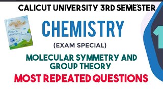 molecular symmetry and group theoryChemistry3rd semesterCalicut University calicutuniversity [upl. by Nallid975]