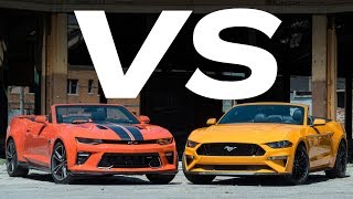 Chevy Camaro SS Vs Ford Mustang GT TopDown Tussle [upl. by Ahsal]