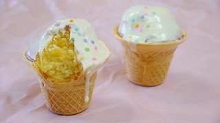 Melting Ice Cream Cupcakes なんちゃって 溶けてる アイスクリーム カップケーキ [upl. by Nesbitt]