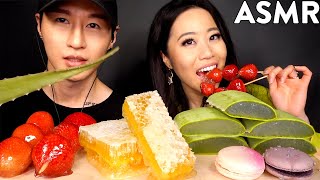 MOST POPULAR FOOD FOR ASMR with STEPHANIE SOO Honeycomb Aloe Vera Tanghulu Macarons [upl. by Aridnere804]