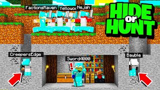 SECRET Minecraft Base vs 20 Minecraft HUNTERS Hide Or Hunt [upl. by Iznek]