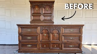 I GAVE THIS DRESSER SET A STUNNING MAKEOVER  NEW FURNITURE FLIP FOR 2024 [upl. by Anale]