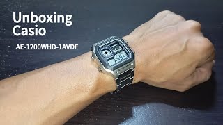 Unboxing Casio AE1200WHD1AVDF Stainles Steel [upl. by Bromleigh982]