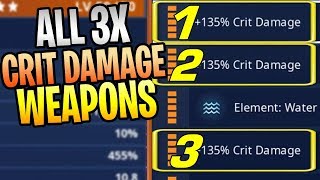 FORTNITE  ALL 3x Crit Damage Weapons In Save The World [upl. by Sivatnod]