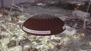 Hinkley C nuclear reactor roof lifted into place [upl. by Arriec]