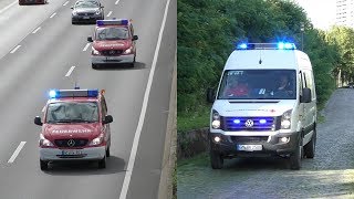 Verkeilte Gondel der Kölner Seilbahn  Einsatzfahrten DRK Höhenrettung  Feuerwehr [upl. by Arutek146]