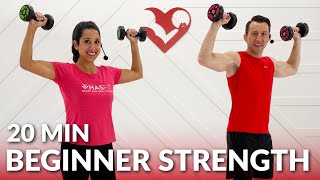 20 Min Full Body Dumbbell Workout for Beginners  Beginner Strength Training at Home with Weight [upl. by Brunhilda975]