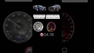 Bugatti Chiron 1500 hp VS VW Golf 2 MK2 1300 hp viral dc foryou custom sound [upl. by Nolita]