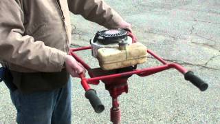 Earthquake 3hp auger  2 man post hole digger start up video [upl. by Atinot]