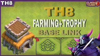 TOP 5 Town hall 8 TH8 FarmingTrophy Base Layout Copy Link 2024  Clash of Clans [upl. by Rosen850]