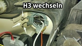 Hauptscheinwerfer H3 Lampe wechseln für Fernlicht bei VW Skoda Seat [upl. by Angadresma]