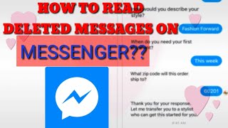 HOW TO READ DELETED MESSAGES ON MESSENGER [upl. by Enninaej]