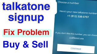 Talkatone sign up problem 2024 Talkatone ID Buy Sell USA Number Free Fix Signup Problem [upl. by Allana]