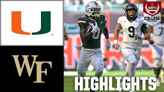 Wake Forest Demon Deacons vs Miami Hurricanes  Full Game Highlights  ESPN College Football [upl. by Ykcub]