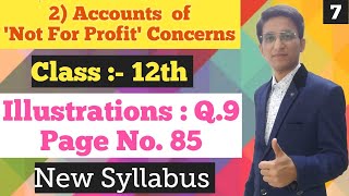 Account of Not for Profit Concerns  illustrations Q9  Page No85  Class 12th  New Syllabus [upl. by Adnalu]