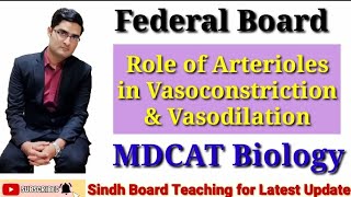 Role of Arterioles in vasoconstriction and Vasodilation Federal Board MDCAT Biology [upl. by Asecnarf]