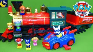 Paw Patrol Funny Toys Stories for Kids Christmas Train Missing Super Hero Pups Apollo Saves the Day [upl. by Flan]