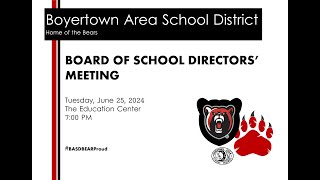 Boyertown Area School Board Meeting 62524 [upl. by Darn515]