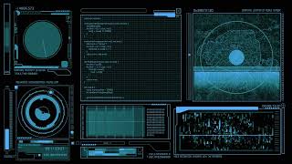 Blue Hacker Screen FREE SciFi HUD Background loop [upl. by Leahci]