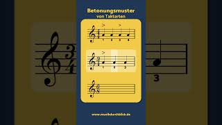 Die Betonungsmuster der wichtigsten Taktarten musiktheorie piano musik klavier gitarre [upl. by Goldshlag797]