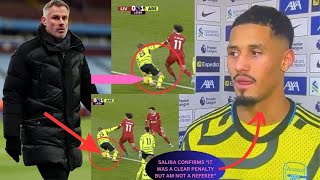 Saliba’s Brutally Honest Interview After Liverpool Clash Goes Viral amp Leaves JamieCarragher Fuming [upl. by Ahsinid]