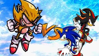 stick nodes sprite animation special 900 subs  Fleetway super sonic vs Shadow amp Sonic [upl. by Spieler]