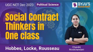 UGC NET Dec 2023  Political Science  Social Contract ThinkersHobbes Locke Rousseau Chandni Mam [upl. by Oakie]