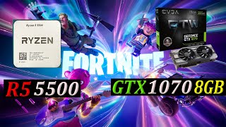 RYZEN 5 5500  GTX 1070 8GB  FORTNITE Competitive Settings 1080p [upl. by Haizek]