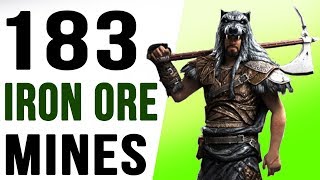 Skyrim All Iron Ore Mines Locations 183 Iron Ore [upl. by Kciremed253]