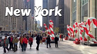 NYC Christmas Decorations 2022  Walking In Manhattan 4k  New York Xmas Vlog [upl. by Gussy]