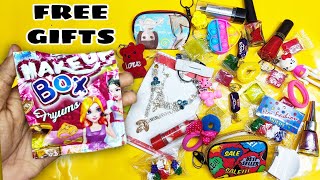 Lots😱 of Makeup Gifts Inside Makeup Box Khazana Packets Unboxing  Lipsticks Popit Teddy bear [upl. by Adriana]