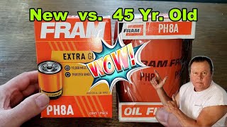 Fram PH8A Oil Filter vs Old Fram PH8A Oil Filter Cut Open Comparison [upl. by Dorcas]