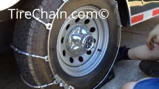 TireChaincom TruckSUV Cable Tire Chains Installation [upl. by Aekal]