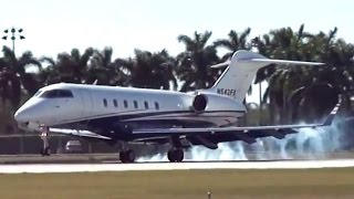 Bombardier Challenger 300 Landing at Boca Raton Airport [upl. by Frederico]