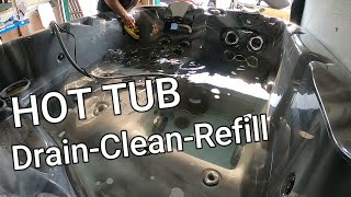 Hot Tub Purge Clean Drain and Refill How to Clean your Hot Tub Spa Drain and Refill Spa Purge [upl. by Swen]