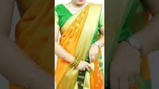 Pure Silk Georgette Saree draping shorts shortsfeed youtubeshorts viral [upl. by Madelle]